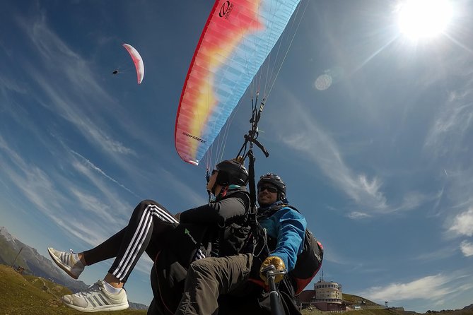 DAVOS: Paragliding For 2 Passengers - Together In The Air! (Video&Photos Incl.) - Two gliders, one alpine view