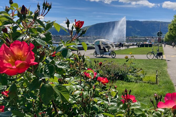 Geneva Highlights Tour by TaxiBike - The Jet d’Eau at Geneva’s harbor
