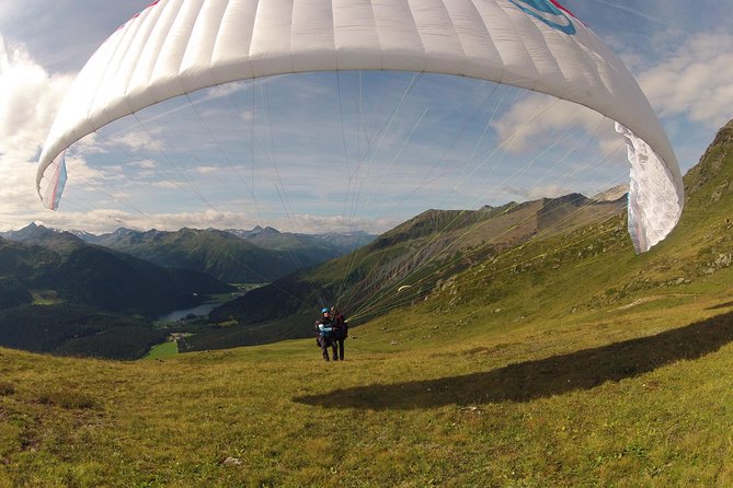 Klosters Tandem Paragliding Flight from Gotschna - Riding the cable car above Klosters