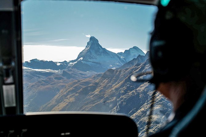 Matterhorn helicopter tour - longest scenic flight from Bern over the Swiss Alps - Mountain huts and the high route to the Matterhorn