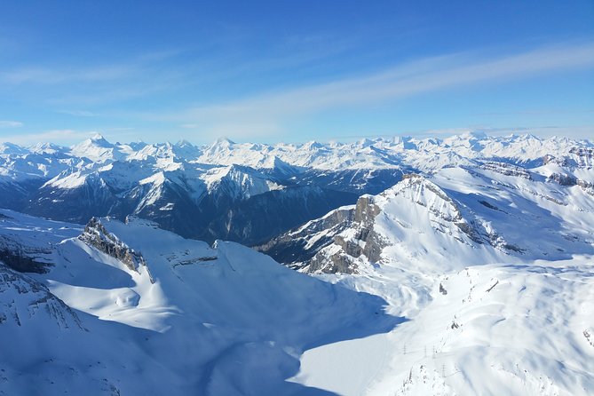 Matterhorn helicopter tour - longest scenic flight from Bern over the Swiss Alps - Leaving Belp and crossing the first Alpine chain
