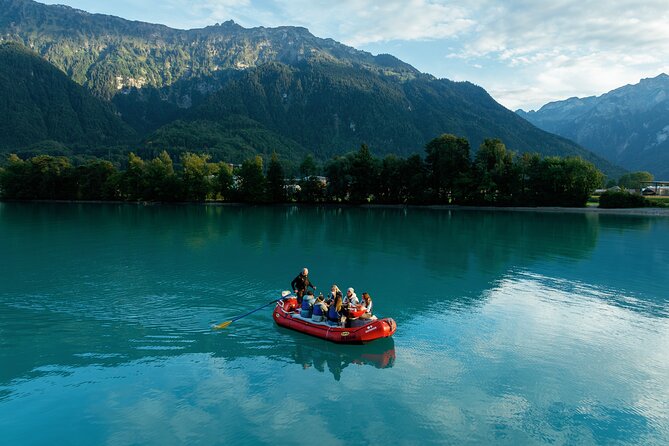 Raclette Rafting in Interlaken - Raclette on calm water near Interlaken