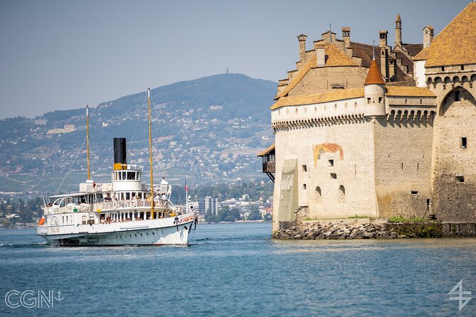 Round trip cruise from Vevey to Chillon - Territet and the approach to Chillon