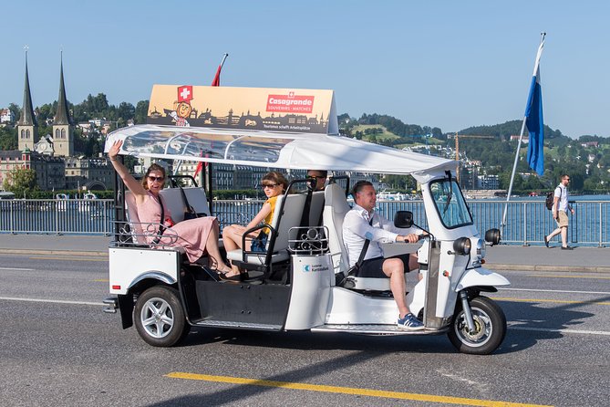 The heart of Lucerne with the Etuktuk - Old Town Lucerne from a small electric vehicle